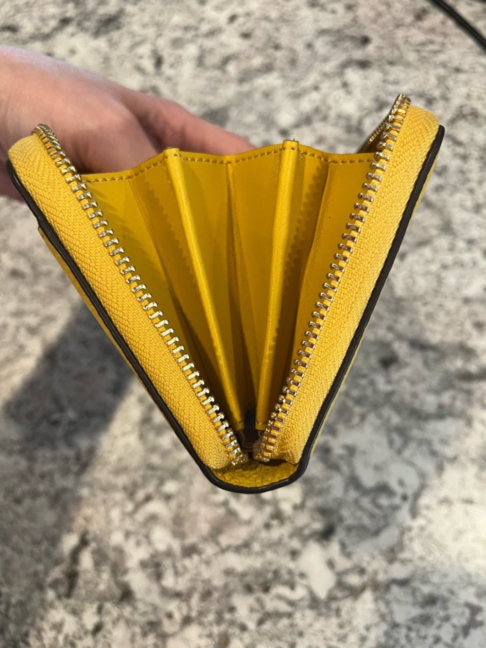 kate spade Yellow Pebbled Leather Zip Wallet - Picture 7 of 11